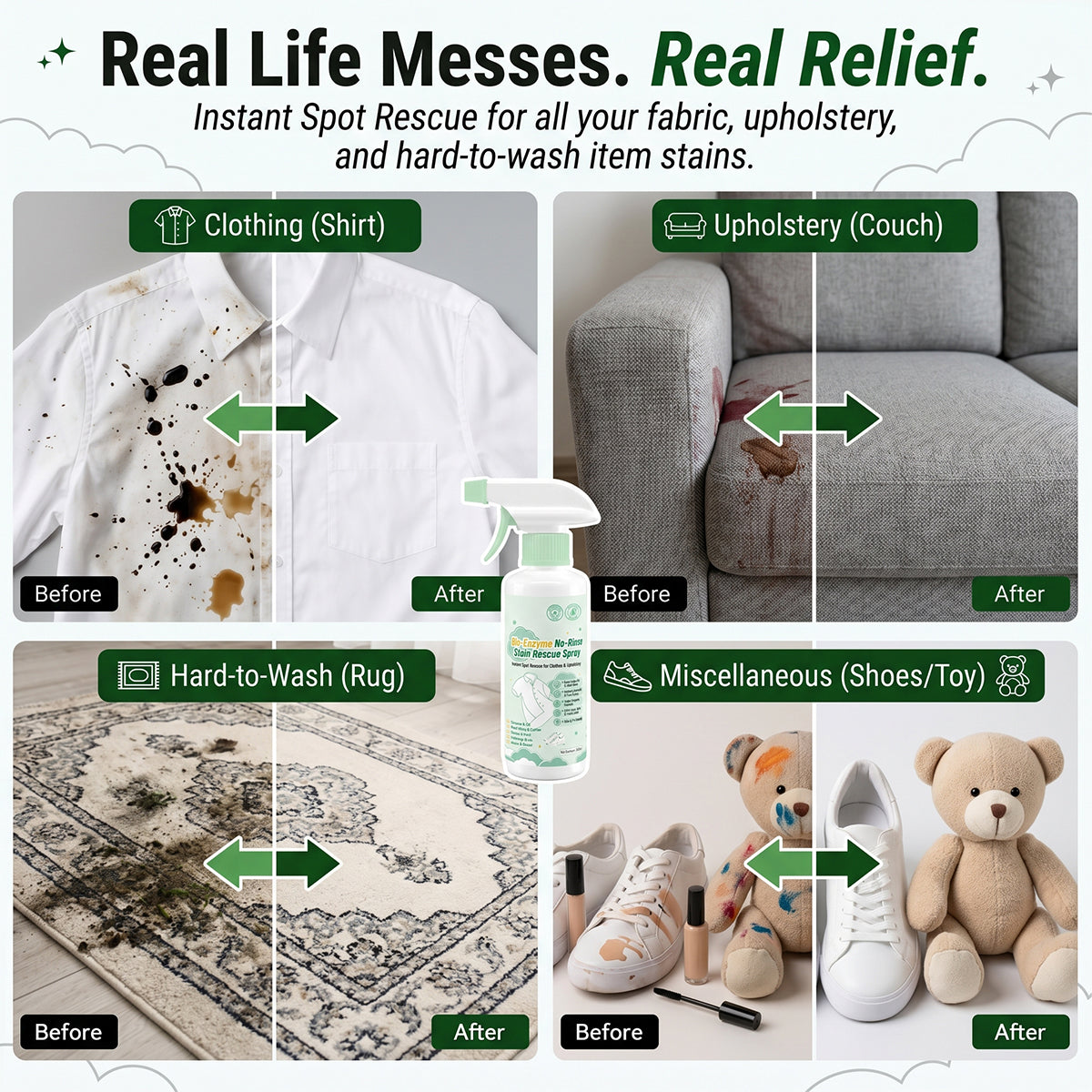 Billhol® Bio-Enzyme No-Rinse Stain Rescue Spray