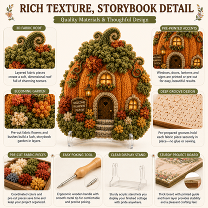 Nectavira® Cozy Cottage 3D Fabric Poke Art Kit