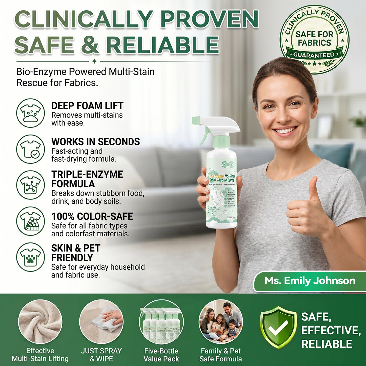 Billhol® Bio-Enzyme No-Rinse Stain Rescue Spray