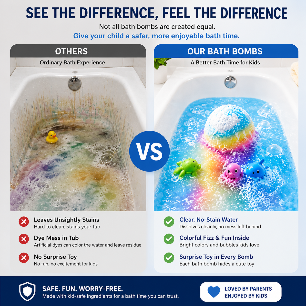 🎁Gentle Kids Bath Bomb Set – Food-Grade Colors, Surprise Toys & Fun Bath Time Adventures🔥 Limited Time – Save 70% Today