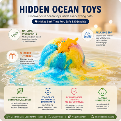 🎁Gentle Kids Bath Bomb Set – Food-Grade Colors, Surprise Toys & Fun Bath Time Adventures🔥 Limited Time – Save 70% Today