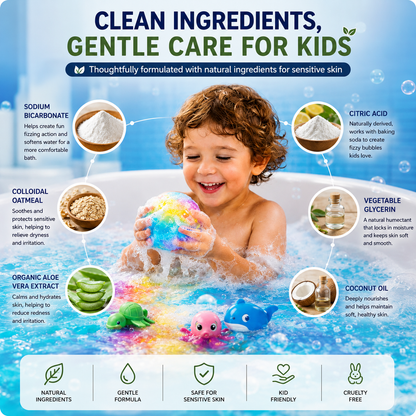 🎁Gentle Kids Bath Bomb Set – Food-Grade Colors, Surprise Toys & Fun Bath Time Adventures🔥 Limited Time – Save 70% Today