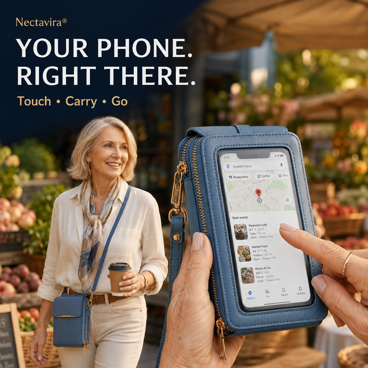 ✨ Nectavira® Women’s Touchscreen Crossbody Phone Wallet