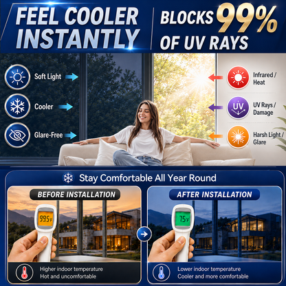 𝑶𝒇𝒇𝒊𝒄𝒊𝒂𝒍 𝑺𝒕𝒐𝒓𝒆  |🪟☀️ One-Way Mirror Window Film – Stay Cooler, Enjoy Daytime Privacy & Block UV Rays