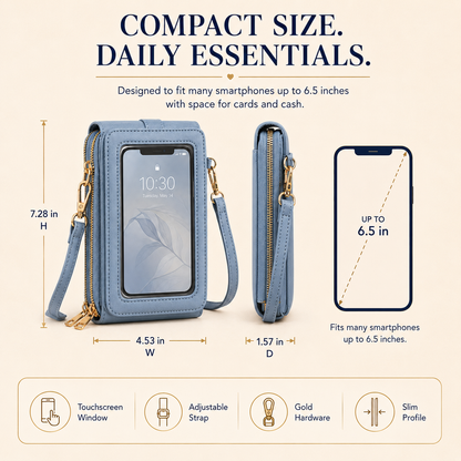 ✨ Nectavira® Touchscreen Crossbody Phone Wallet – Hands-Free Phone, Card & Cash Organizer 📱
