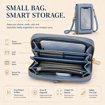 ✨ Nectavira® Touchscreen Crossbody Phone Wallet – Hands-Free Phone, Card & Cash Organizer 📱