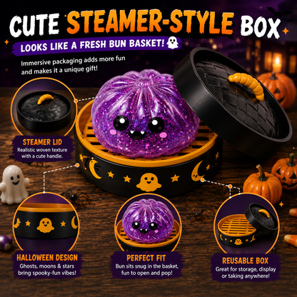 🔥 55% OFF TODAY 🎃Nectavira® Halloween Steamed Bun Squishy Random Mystery Box | 6 Spooky Styles to Collect🎃