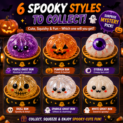 🔥 55% OFF TODAY 🎃Nectavira® Halloween Steamed Bun Squishy Random Mystery Box | 6 Spooky Styles to Collect🎃