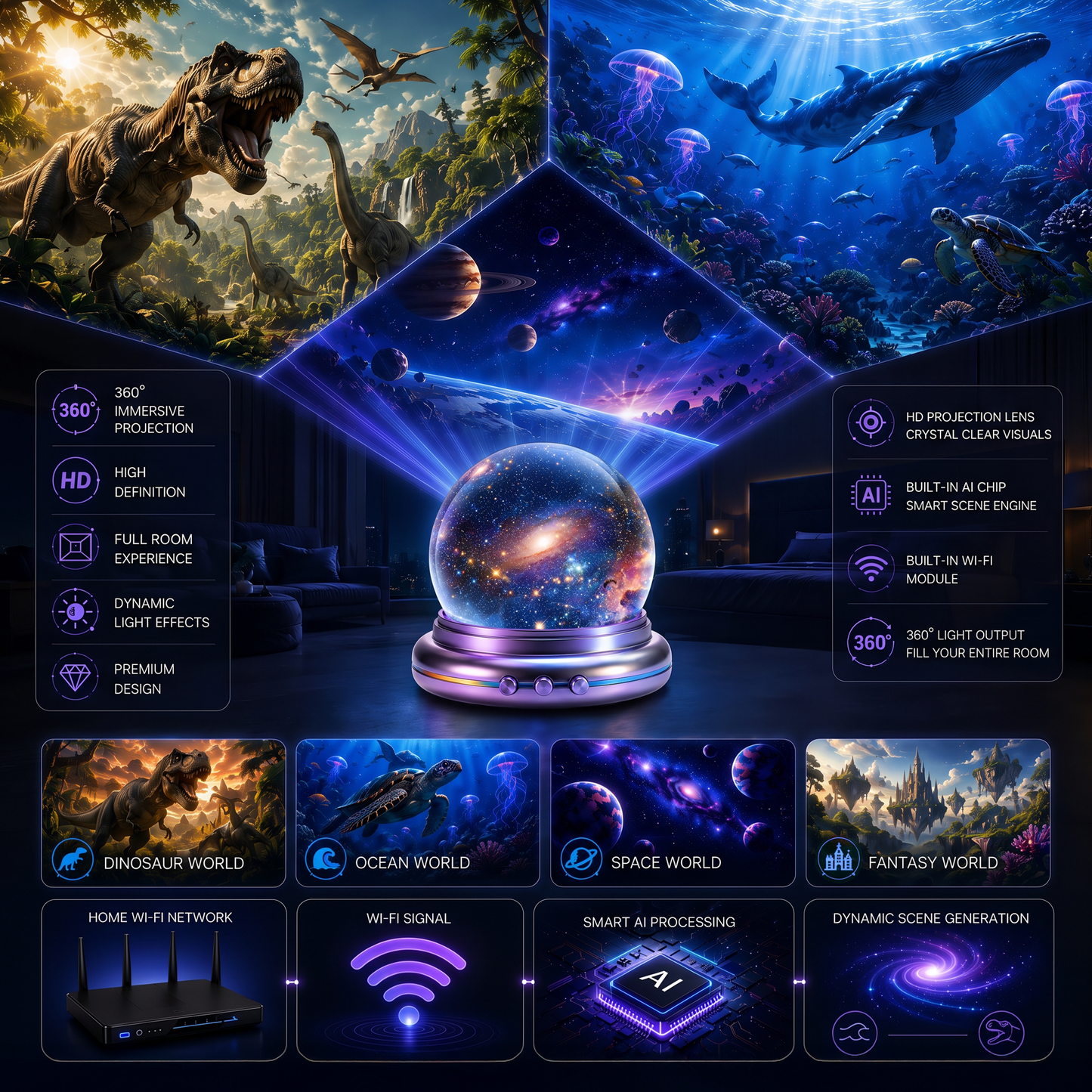 ⭐ Nectavira® 🔮Night Light Projector