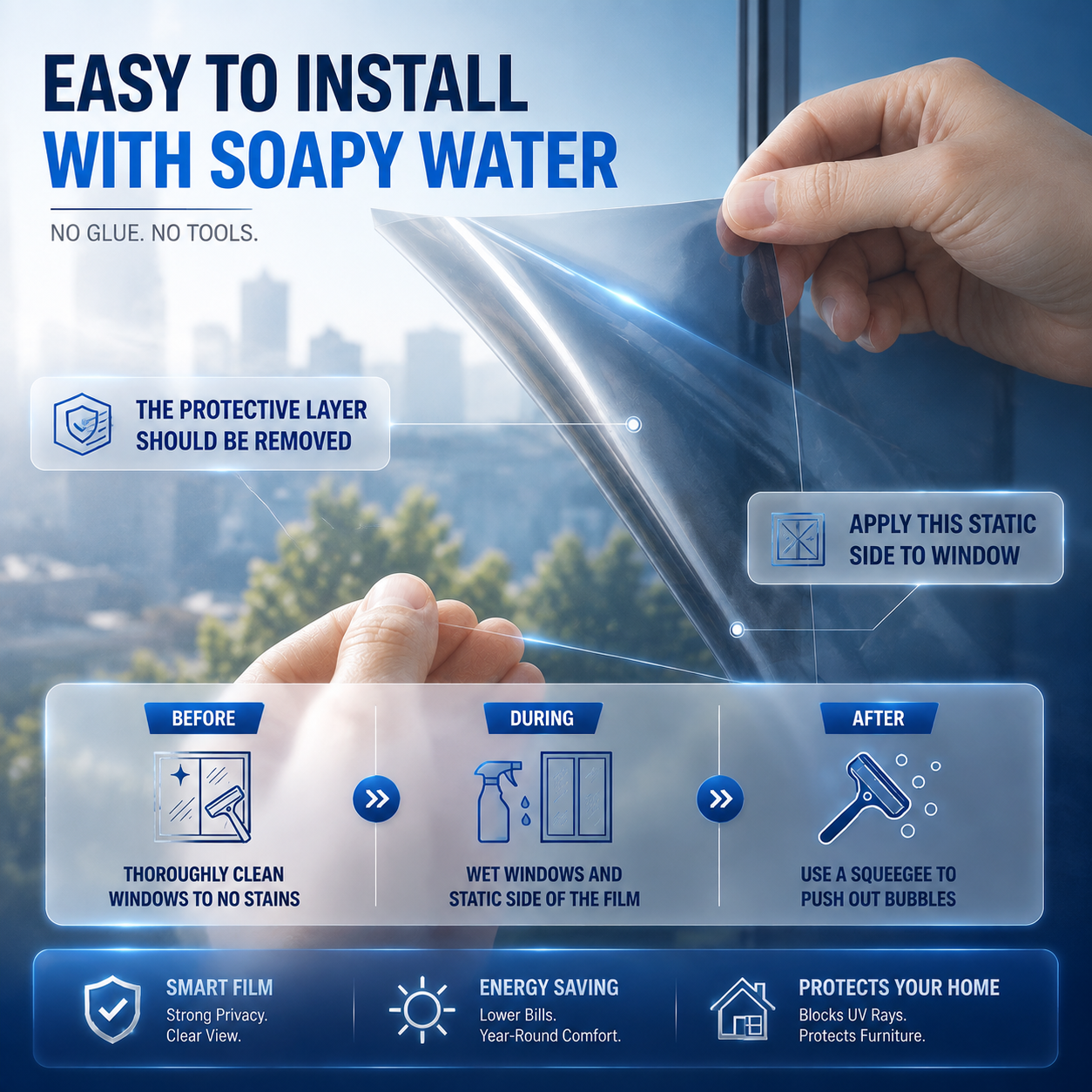 𝑶𝒇𝒇𝒊𝒄𝒊𝒂𝒍 𝑺𝒕𝒐𝒓𝒆  |🪟☀️ One-Way Mirror Window Film – Stay Cooler, Enjoy Daytime Privacy & Block UV Rays