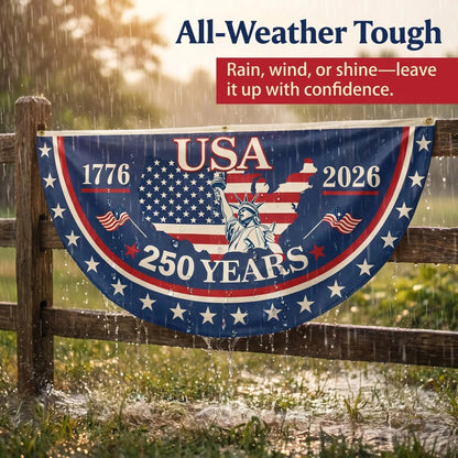 🗽 Honor Your American Pride 🎉 Handcrafted by Veterans – 250th   Anniversary USA Fan Flag 🏅