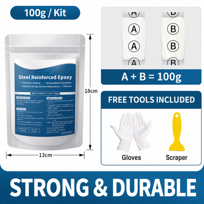 🔧💧Steel-Reinforced Epoxy Repair Putty Kit – Fill Cracks, Gaps & Broken Surfaces