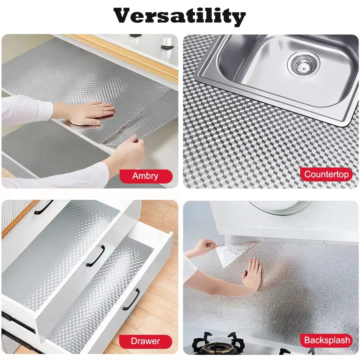 💎Limited Time 50% Off✨ Healrize® Stainless Steel Kitchen Oil-Proof Wallpaper Roll | Waterproof Peel & Stick Aluminum Foil Contact Paper for Countertops, Cabinets & Backsplash🎊1