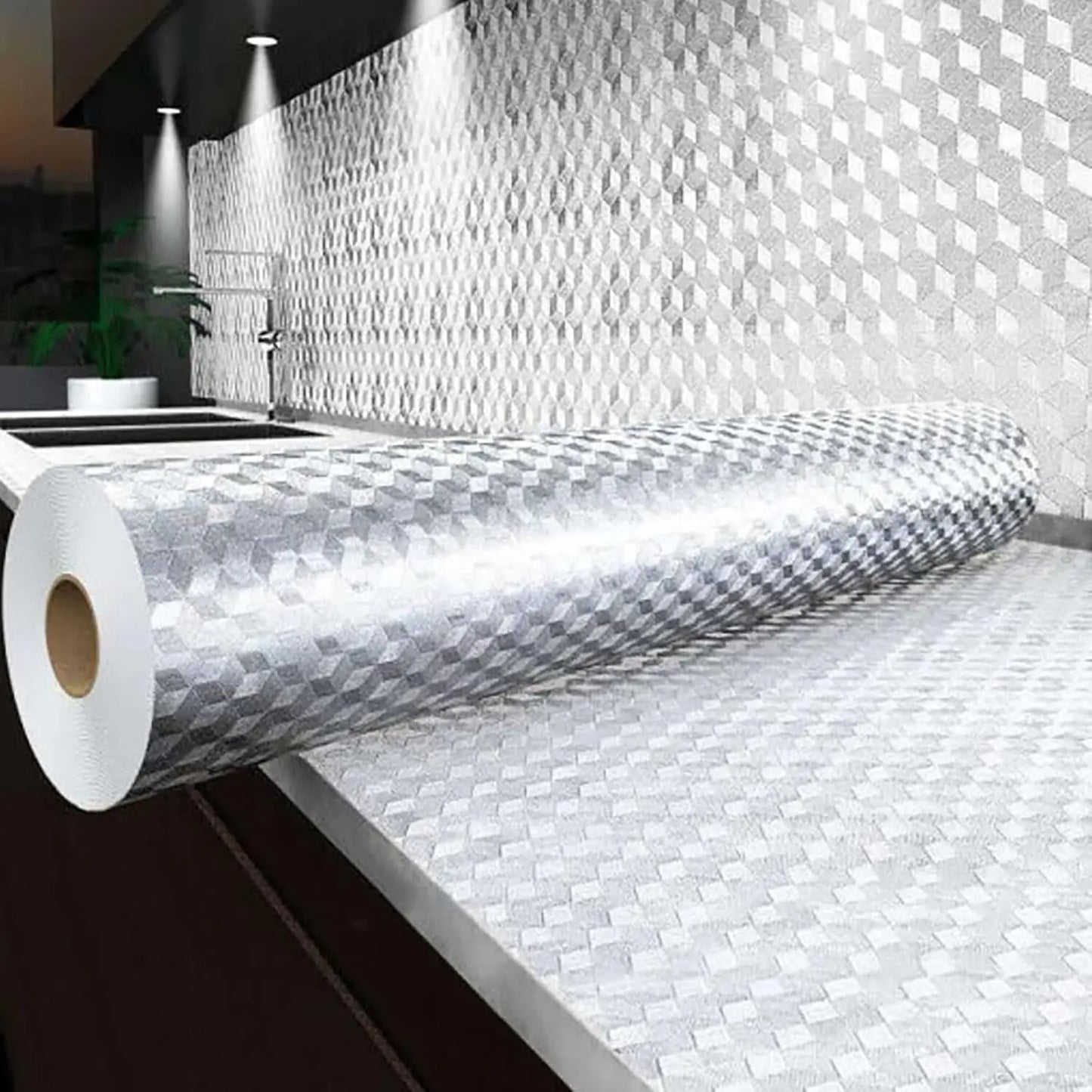 💎Limited Time 50% Off✨ Healrize® Stainless Steel Kitchen Oil-Proof Wallpaper Roll | Waterproof Peel & Stick Aluminum Foil Contact Paper for Countertops, Cabinets & Backsplash🎊1