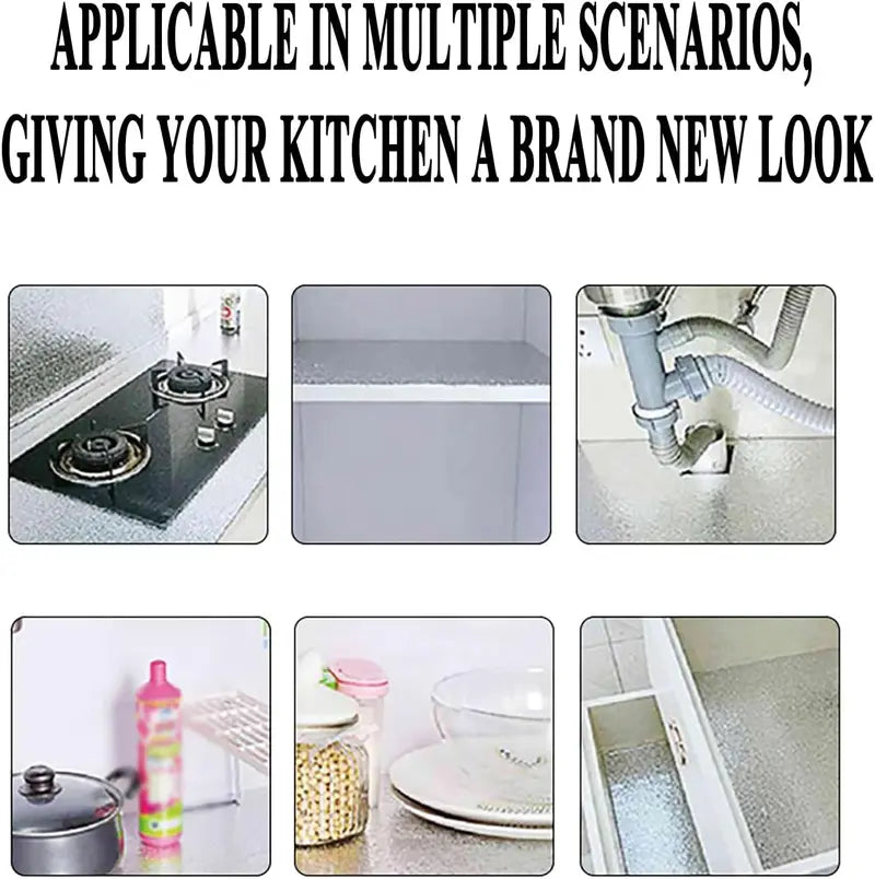 💎Limited Time 50% Off✨ Healrize® Stainless Steel Kitchen Oil-Proof Wallpaper Roll | Waterproof Peel & Stick Aluminum Foil Contact Paper for Countertops, Cabinets & Backsplash🎊1