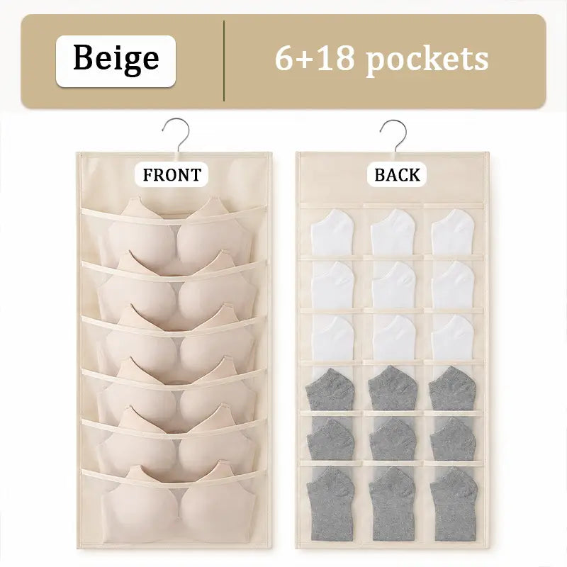 ✨Nectavira® Multi-Pocket Hanging Closet Organizer – Neat Storage for Bras & Underwear