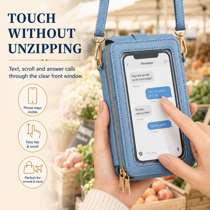 ✨ Nectavira® Touchscreen Crossbody Phone Wallet – Hands-Free Phone, Card & Cash Organizer 📱