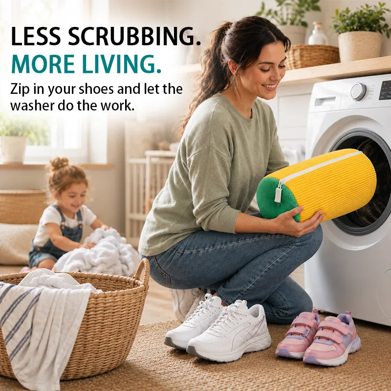 👟 Nectavira® Chenille Shoe Washing Machine Bag – Protective Mesh & Hidden Zipper 🔒
