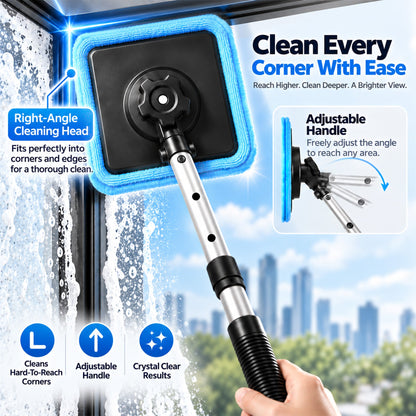 All-In-One Magnetic Glass Cleaner — Dual-Side Cleaning, Washable Pads & Versatile Home and Car Use | One Kit. Cleaner Glass. Less Effort. 💎