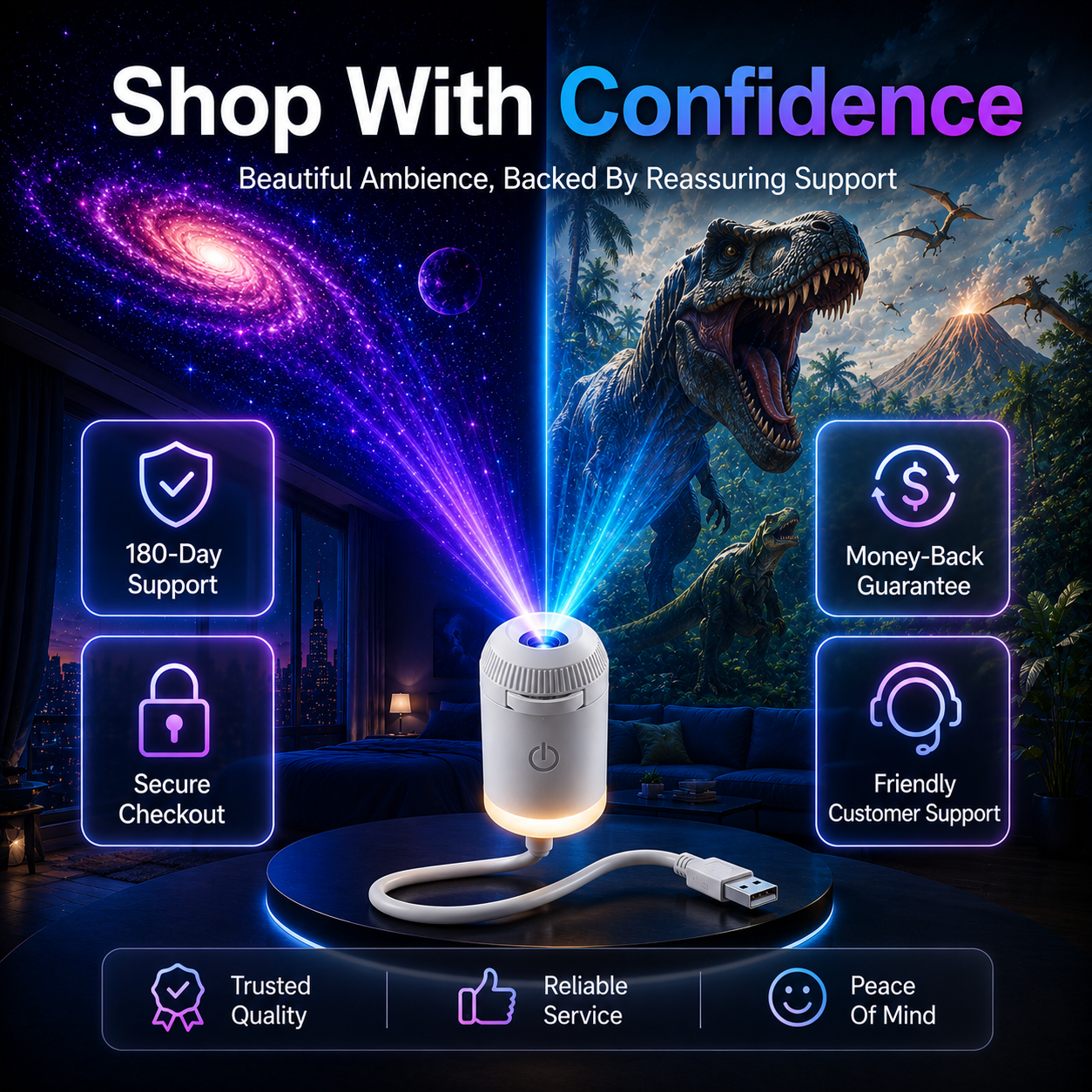 🌘Nectavira® 🔮Night Light Projector