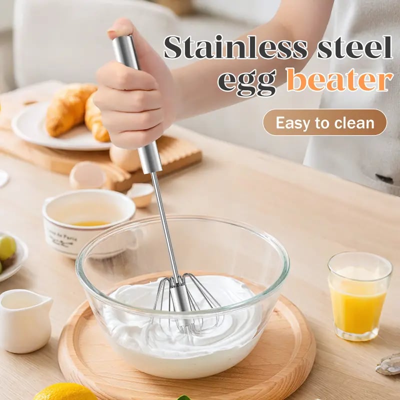 💎LAST DAY 50% OFF ✨Orodira®Stainless Steel Hand-Push Rotary Whisk – Effortless Mixing in Seconds!