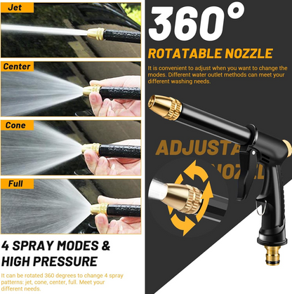 ✨💦2-in-1 High-Pressure Water Nozzle & Foam Sprayer for Cars, Pets & Garden Cleaning