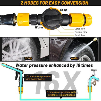 ✨💦2-in-1 High-Pressure Water Nozzle & Foam Sprayer for Cars, Pets & Garden Cleaning