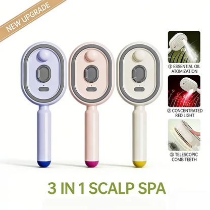 Nectavira® 🔥 3-in-1 Electric Air Cushion Massage Comb with Mist Spray, Self-Cleaning Steam and Essential Oil Function, Rechargeable Scalp Massage Brush✨✨