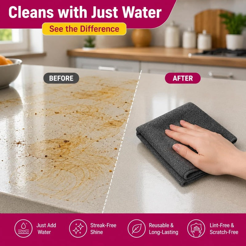 Nectavira® Streak-Free Reusable Microfiber Cleaning Cloths – 5 Pack