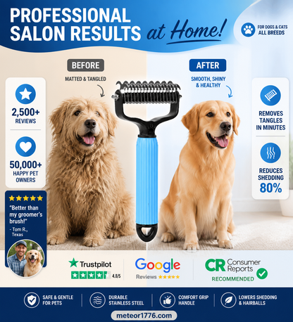 🐶 Nectavira® Double sided pet grooming brush