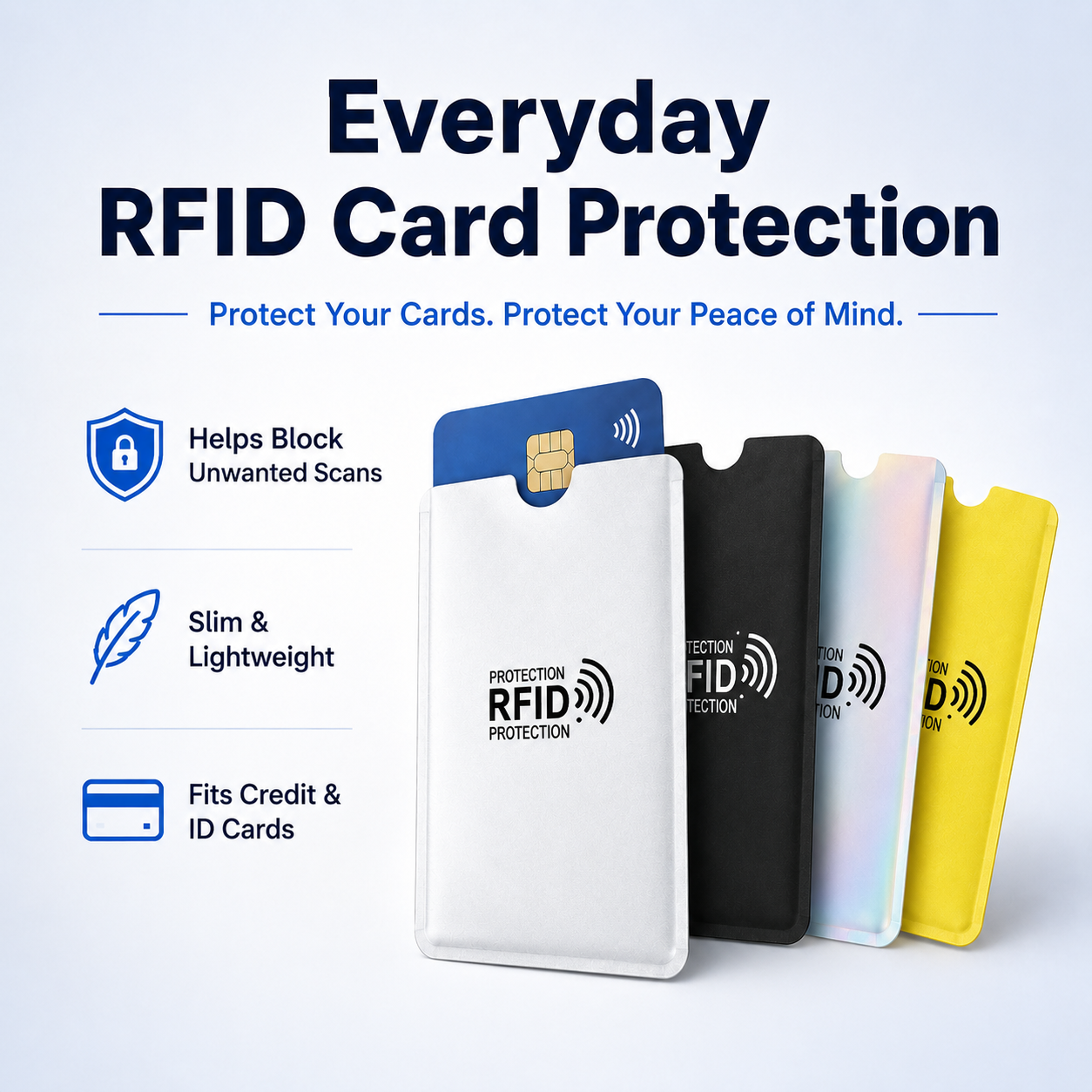 🔒 8-Pack RFID Blocking Card Sleeves
