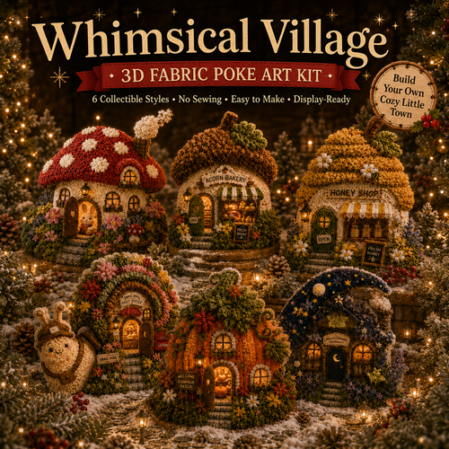 Nectavira® Cozy Cottage 3D Fabric Poke Art Kit