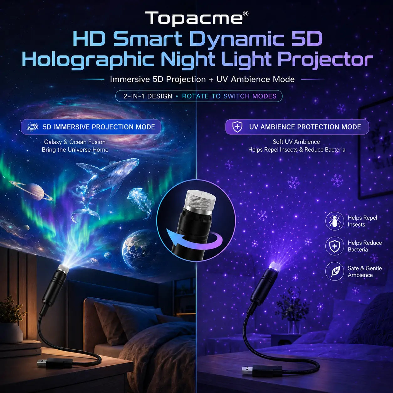 💎Galaxy Ocean Projector for Bedroom🌌