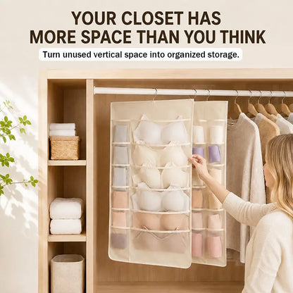 ✨Nectavira® Multi-Pocket Hanging Closet Organizer – Neat Storage for Bras & Underwear
