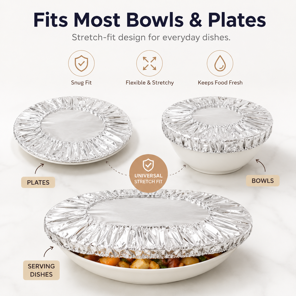 🍳 Nectavira® Collapsible Aluminum Foil Food Cover | Keep Meals Warm, Fresh & Protected from Fruit Flies 🍲⏱️