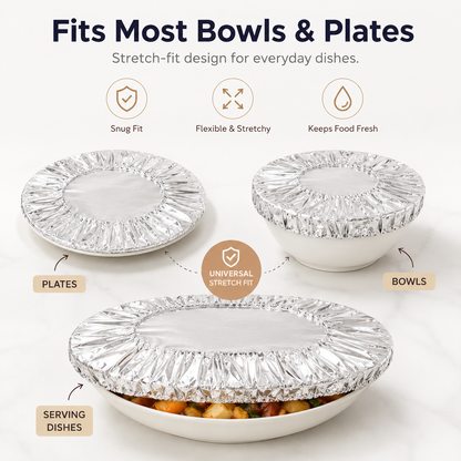 🍳 Nectavira® Collapsible Aluminum Foil Food Cover | Keep Meals Warm, Fresh & Protected from Fruit Flies 🍲⏱️