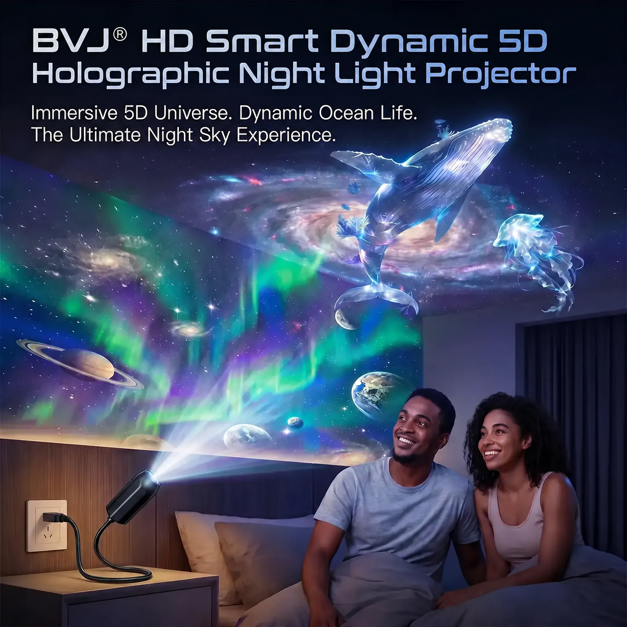 🔥💓LAST DAY 75% OFF ✨ 5D Galaxy Ocean Projector for Bedroom 💖💖