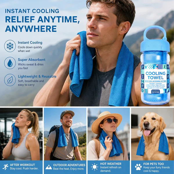 🎁Last Day Buy 1 Get 1 Free 🔥Nectavira® Cold Sweat Towel You Can Use Anywhere, Anytime! Reusable Soft Absorbent Cooling Portable