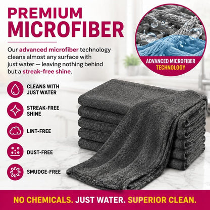 Nectavira® Streak-Free Reusable Microfiber Cleaning Cloths – 5 Pack