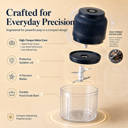 ✋🤩 Stop Chopping by Hand | 𝐍𝐞𝐜𝐭𝐚𝐯𝐢𝐫𝐚® Mini Electric Food Chopper 1-Press Garlic, Onion & Veggie Cutter – Ready in Seconds ⚡