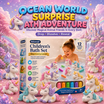 EdiJonah® Kids Bath Set – Magic Animal Capsules for Learning & Play (Turn Bath Time Into a Fun Discovery Adventure)