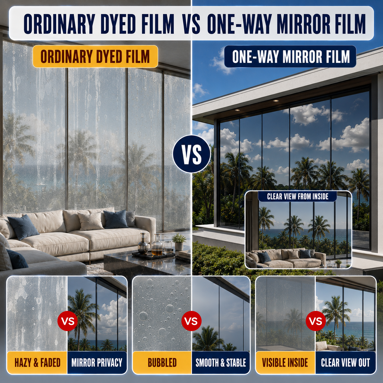 𝑶𝒇𝒇𝒊𝒄𝒊𝒂𝒍 𝑺𝒕𝒐𝒓𝒆  |🪟☀️ One-Way Mirror Window Film – Stay Cooler, Enjoy Daytime Privacy & Block UV Rays