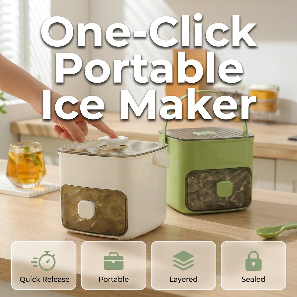 🧊 Nectavira® 2-in-1 Ice Cube Tray with Storage Bin