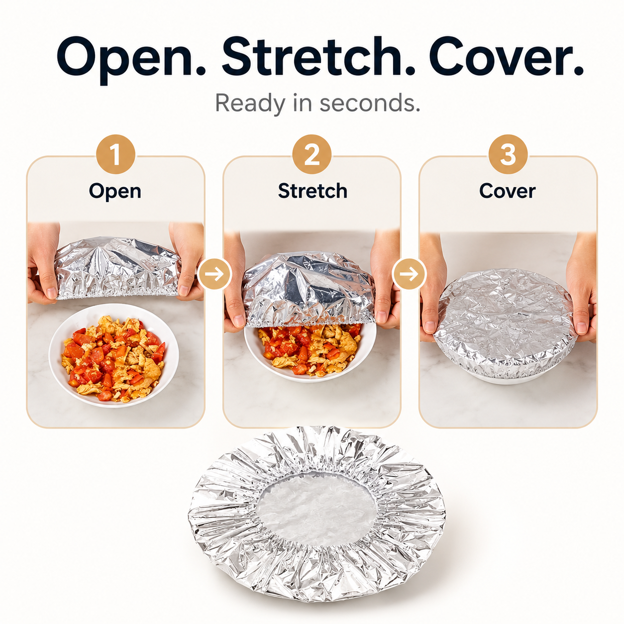 🍳 Nectavira® Collapsible Aluminum Foil Food Cover | Keep Meals Warm, Fresh & Protected from Fruit Flies 🍲⏱️