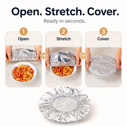 🍳 Nectavira® Collapsible Aluminum Foil Food Cover | Keep Meals Warm, Fresh & Protected from Fruit Flies 🍲⏱️