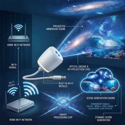 Nectavira® NEXT-GEN SMART PROJECTION HD Smart Dynamic 5D Holographic Night Light Projector🌌