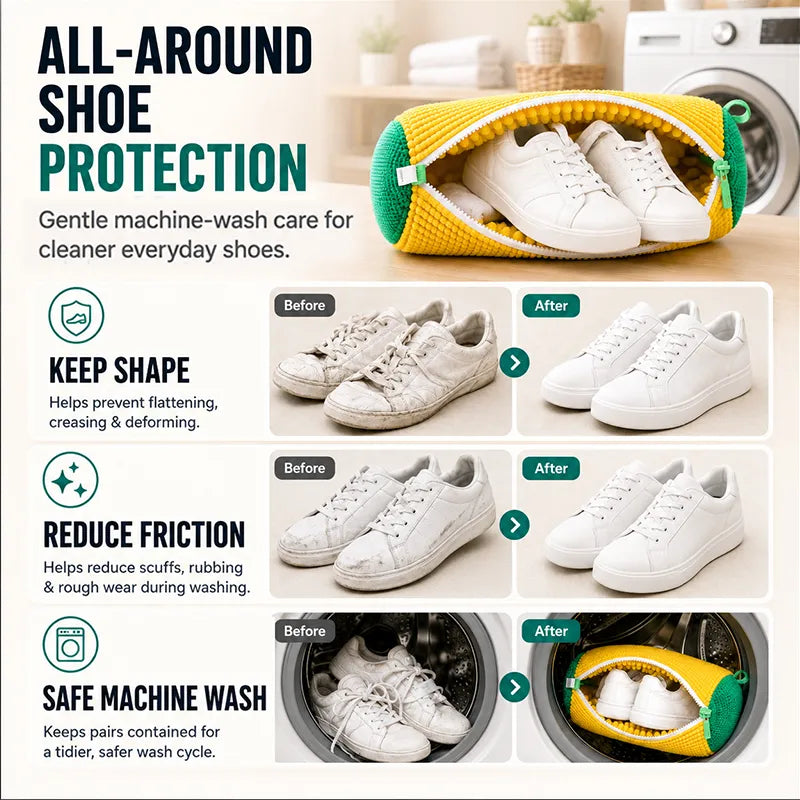 👟 Nectavira® Chenille Shoe Washing Machine Bag – Protective Mesh & Hidden Zipper 🔒
