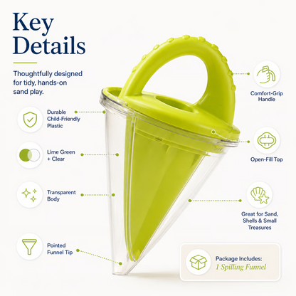 🏖️ Kids Beach Sand Funnel Toy – Transparent Sand Scoop & Shell Collector for Outdoor Summer Play