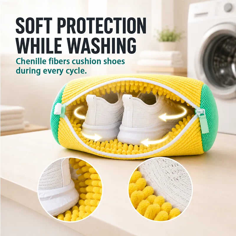 👟 Nectavira® Chenille Shoe Washing Machine Bag – Protective Mesh & Hidden Zipper 🔒