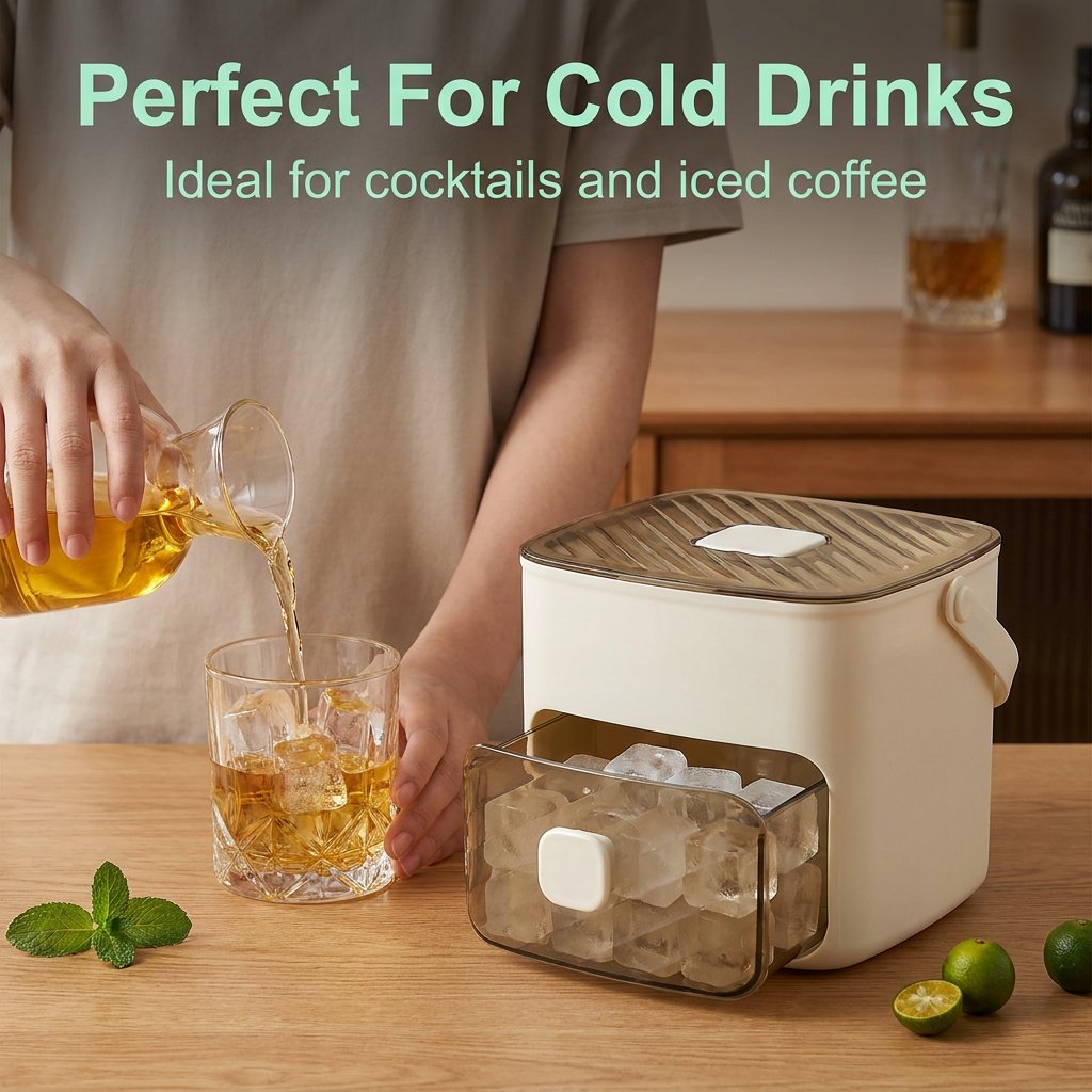 🧊 Nectavira® 2-in-1 Ice Cube Tray with Storage Bin